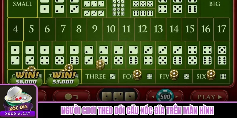 Người chơi theo dõi cầu Xóc Đĩa trên màn hình